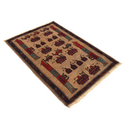 Authentic Afghan War Area Rug 3' 1" x 4' 4" - No. AL61508