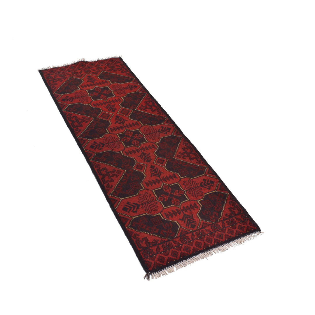 Red Afghan Area Runner Rug 1' 8" x 4' 11" - No. AL24818