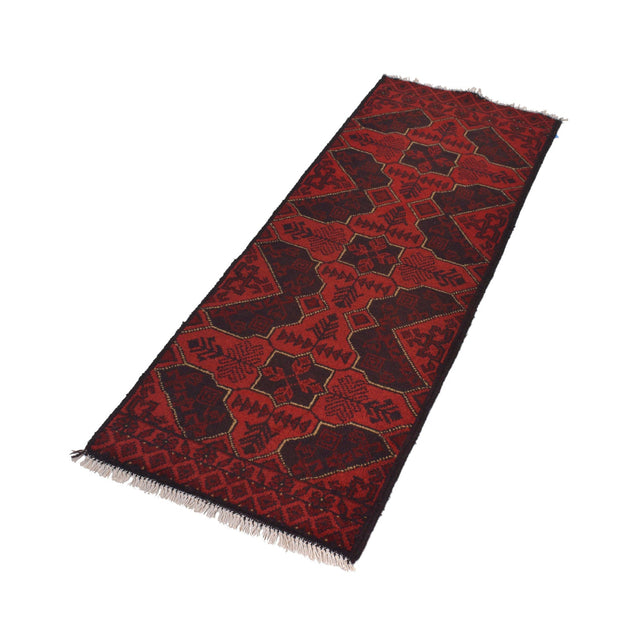 Red Afghan Area Runner Rug 1' 8" x 4' 11" - No. AL24818