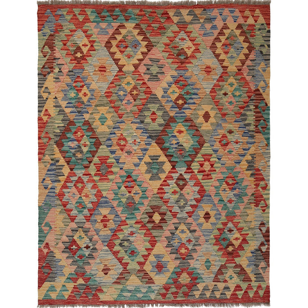 Colorful Flat-Weave Wool Kilim 5' 0" x 6' 7" - No. AL48623