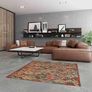 Colorful Flat-Weave Wool Kilim 5' 0" x 6' 7" - No. AL48623