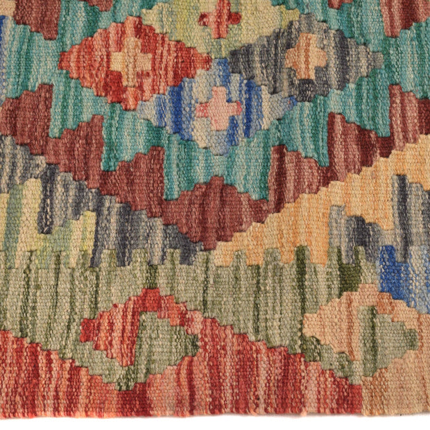 Colorful Flat-Weave Wool Kilim 5' 0" x 6' 7" - No. AL48623