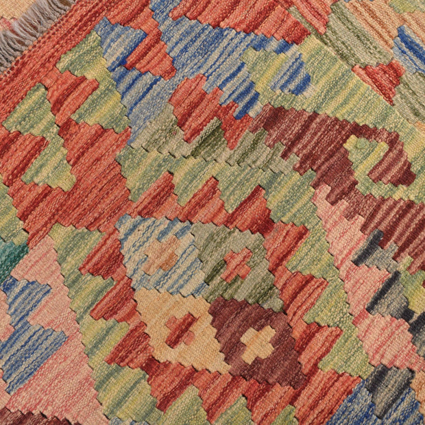 Colorful Flat-Weave Wool Kilim 5' 0" x 6' 7" - No. AL48623