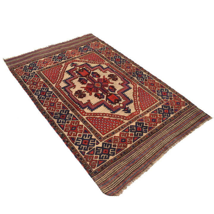 Handmade Barjista Kilim Rug 4' 3" x 5' 11" - No. AL10567