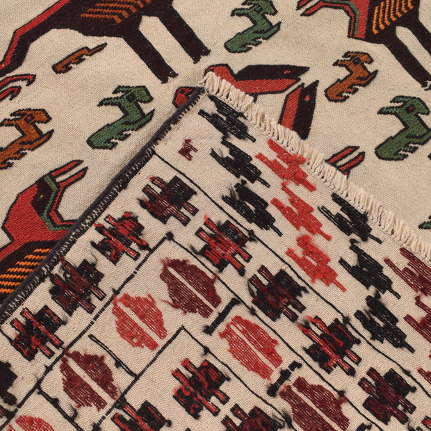 White Flat Weave Kelim 4' 6" x 5' 8" - No. AL53928