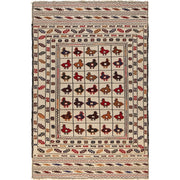 White Flat Weave Kelim 3' 10" x 5' 10" - No. AL64528