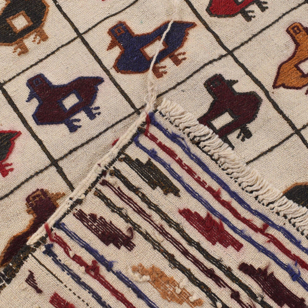 White Flat Weave Kelim 3' 10" x 5' 10" - No. AL64528