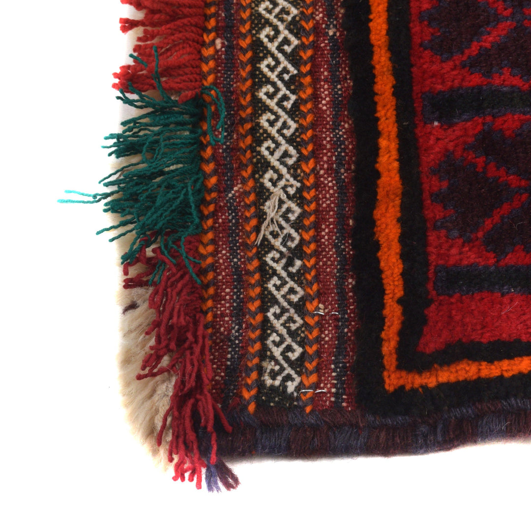 Red Afghan Baluchi Rug 4' 1" x 6' 5" Hand-Knotted view