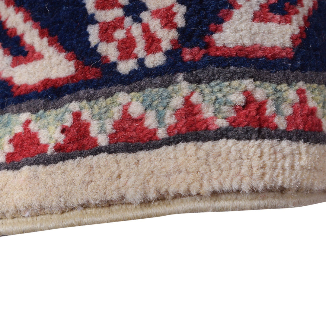 Beige Afghan Kazak Rug 8' 3" x 9' 8" Hand-Knotted texture