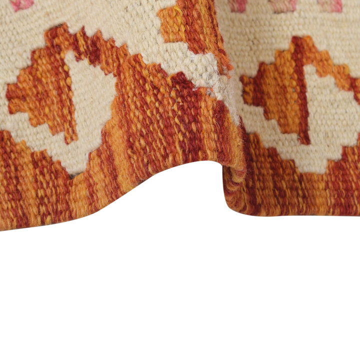 Colorful Flat-Weave Wool Kilim Runner 2' 5" x 6' 5" - No. AL66317