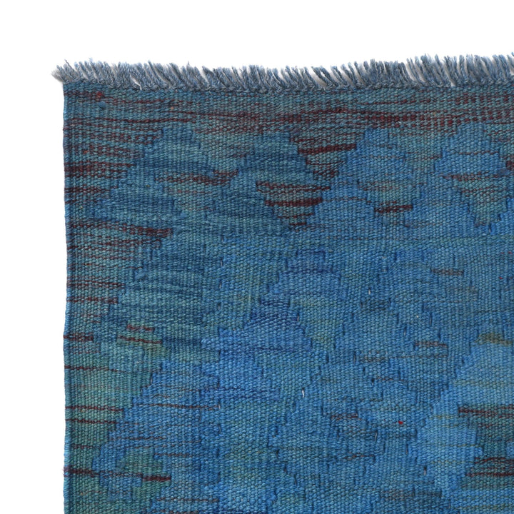 Blue Color Overdyed Kelim 2' 1" x 6' 2" - No. AL65040