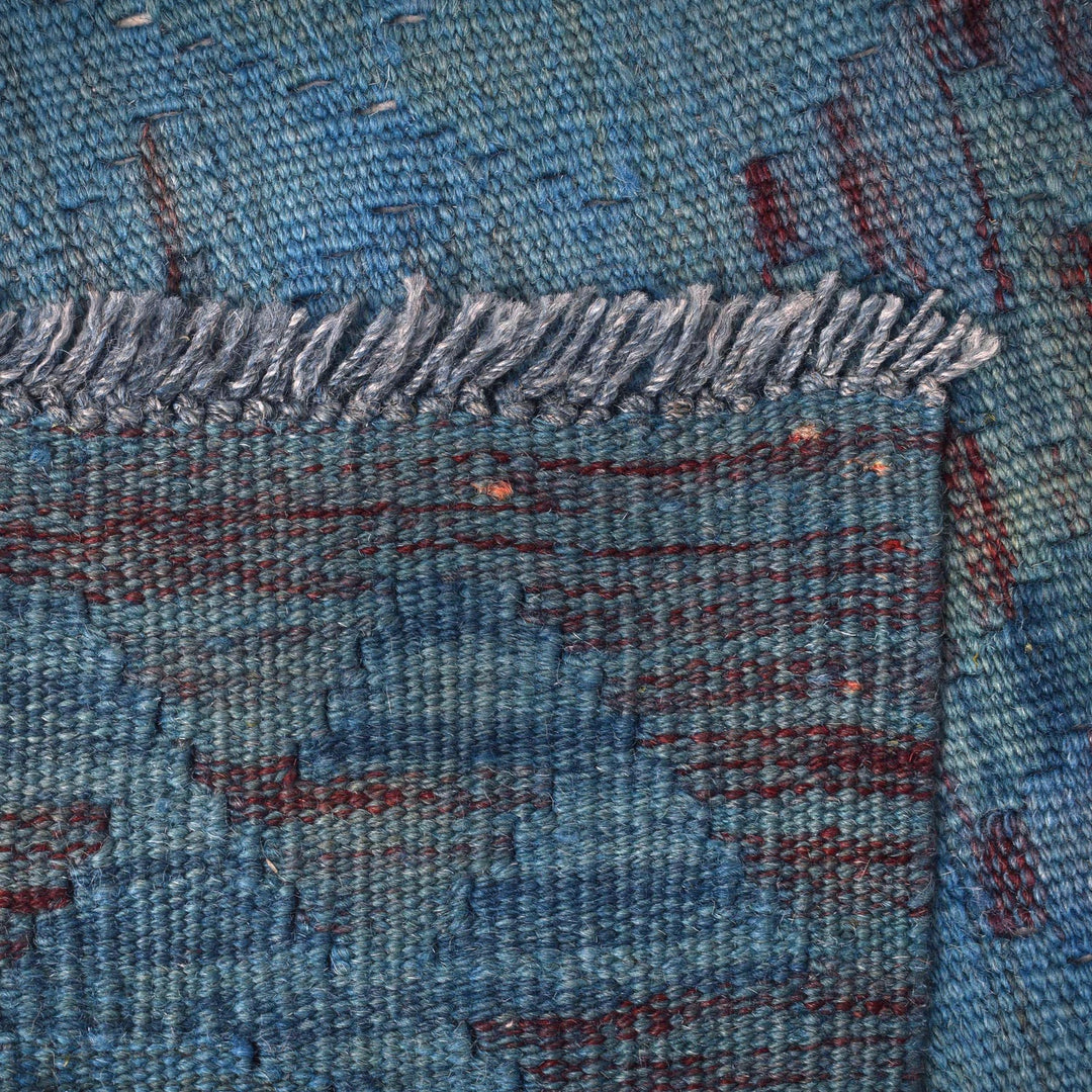 Blue Color Overdyed Kelim 2' 1" x 6' 2" - No. AL65040