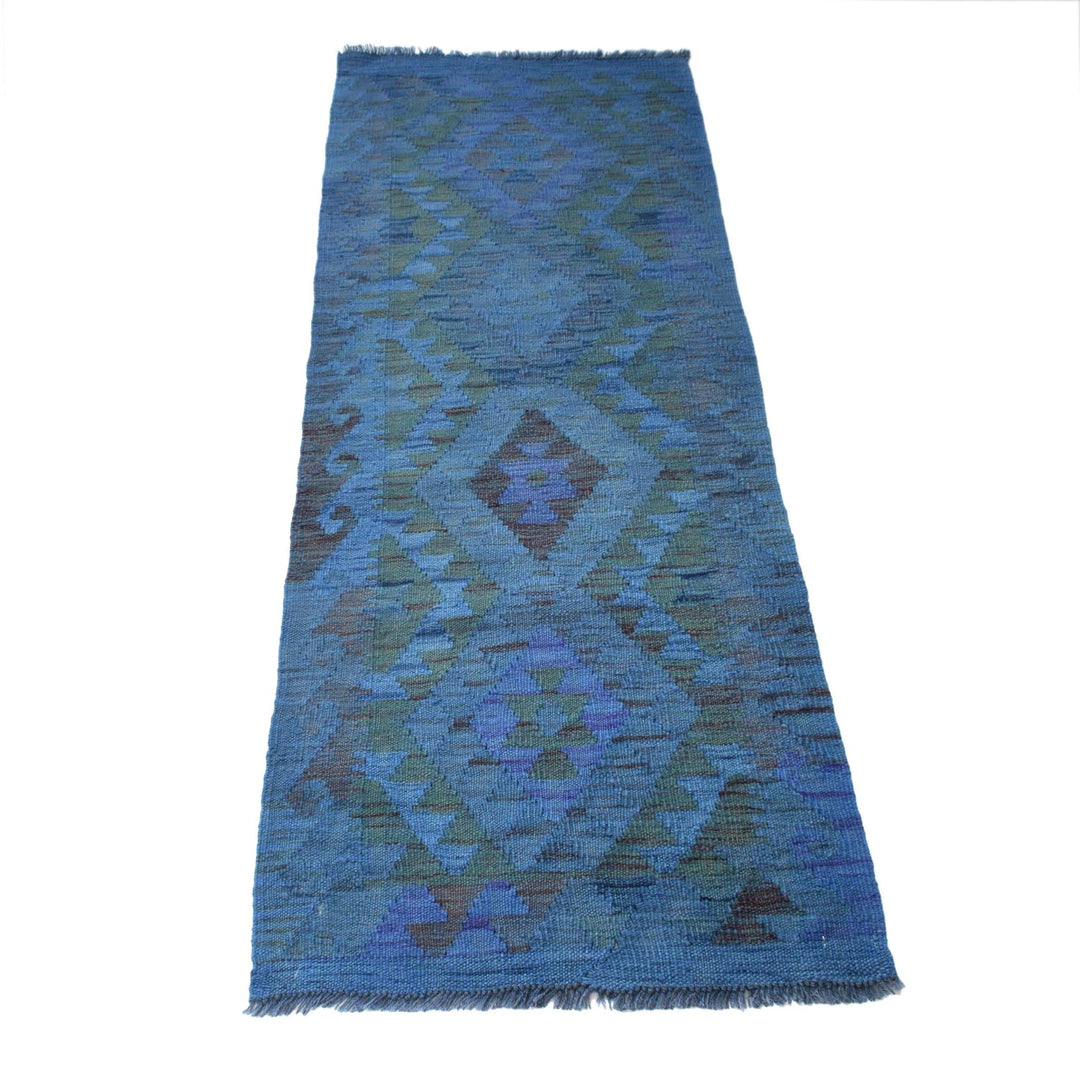 Blue Color Overdyed Kelim 2' 0" x 5' 7" - No. AL75213