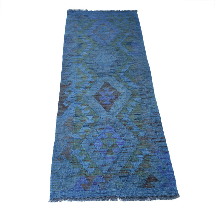 Blue Color Overdyed Kelim 2' 0" x 5' 7" - No. AL75213