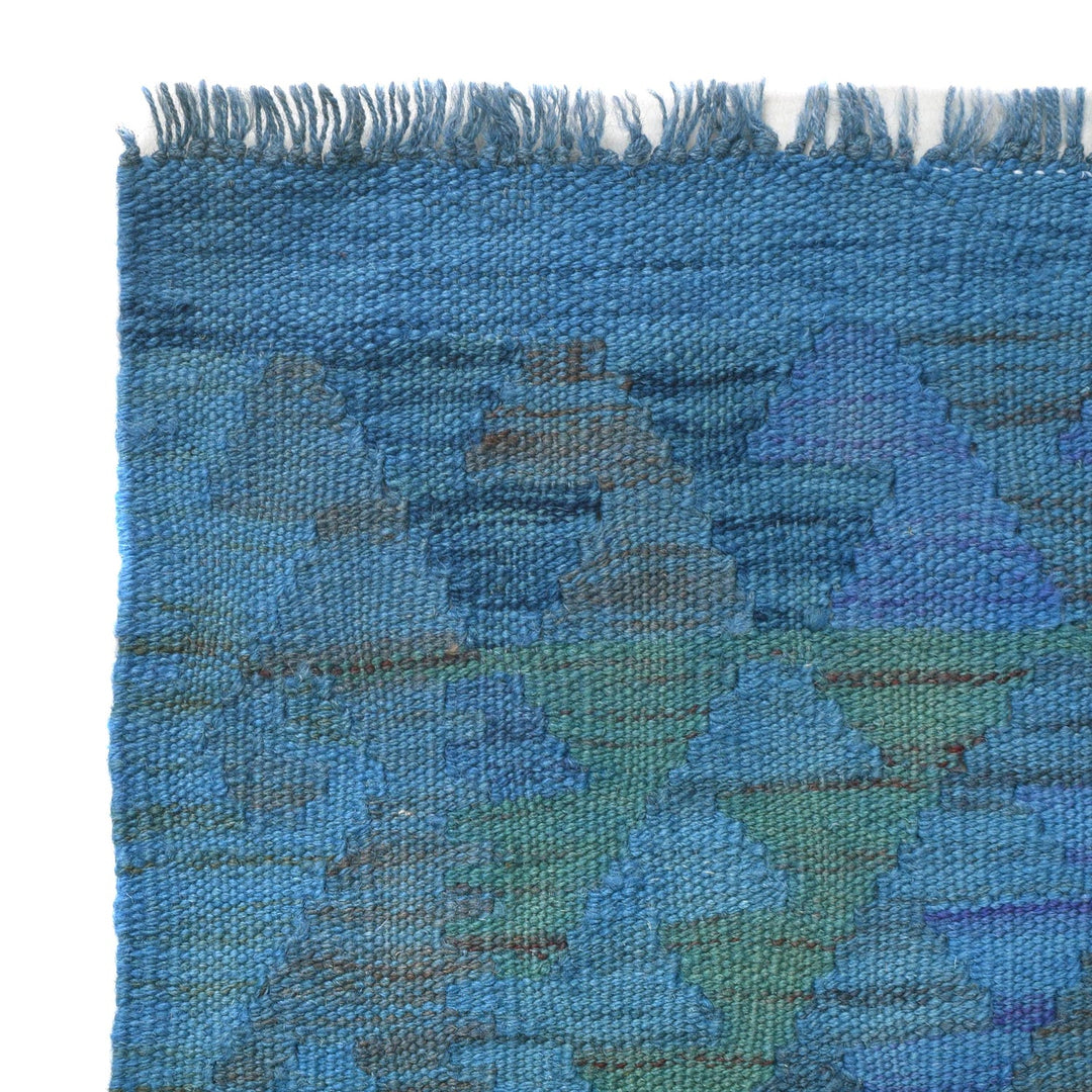 Blue Color Overdyed Kelim 2' 0" x 5' 7" - No. AL75213
