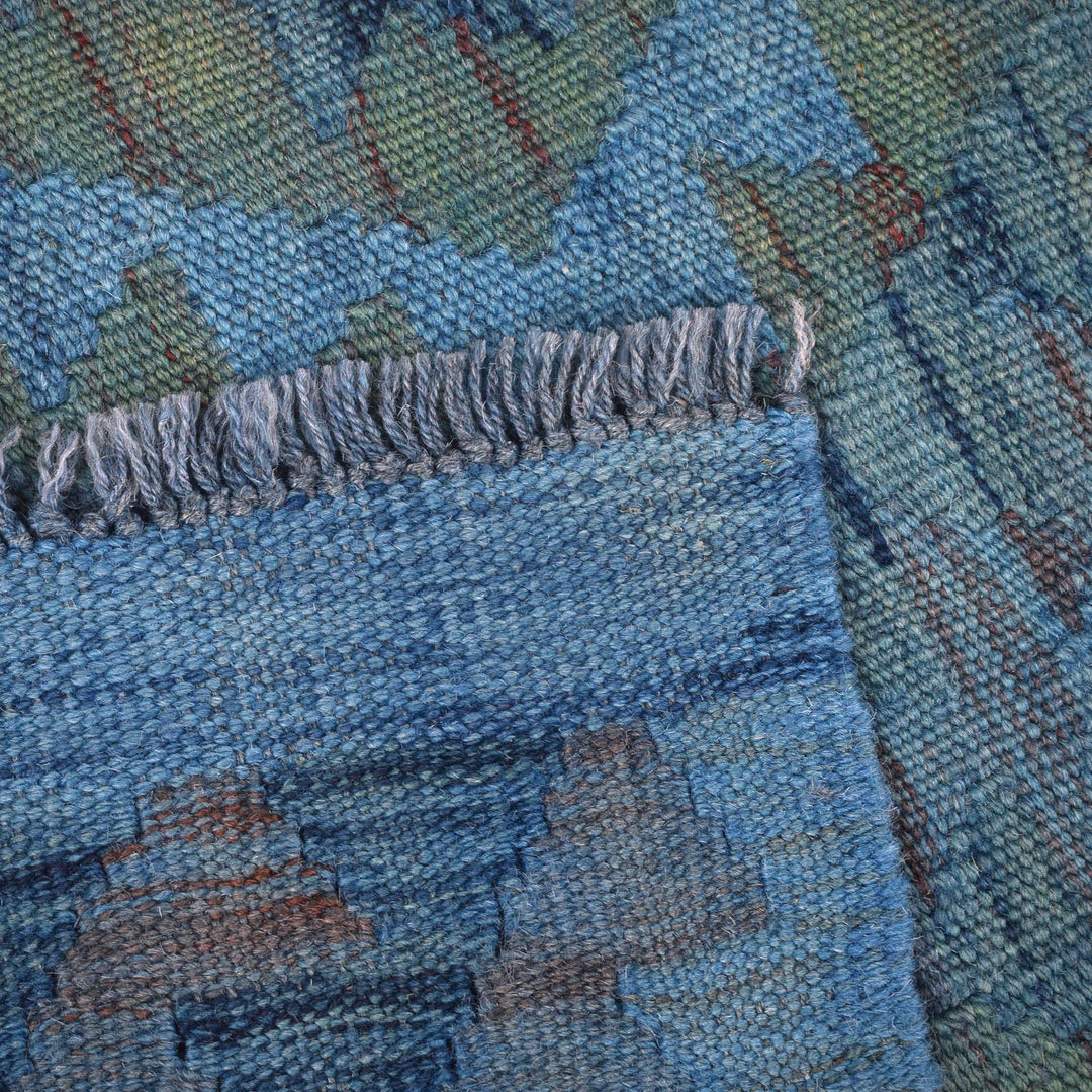 Blue Color Overdyed Kelim 2' 0" x 5' 7" - No. AL75213