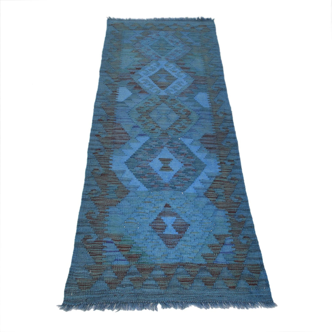 Hand Knotted Overdyed Kilim Runner 2' 1" x 5' 11" - No. AL53876
