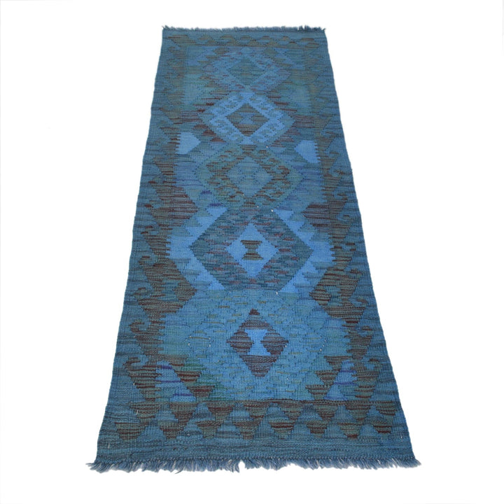 Hand Knotted Overdyed Kilim Runner 2' 1" x 5' 11" - No. AL53876
