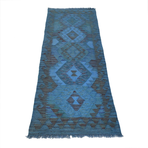 Hand Knotted Overdyed Kilim Runner 2' 1" x 5' 11" - No. AL53876