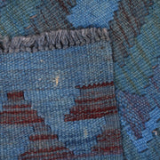 Blue Color Overdyed Kelim Runner 2' 1" x 5' 1" - No. AL69348