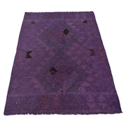 Purple Color Overdyed Kelim 3' 6" x 4' 11" - No. AL86262