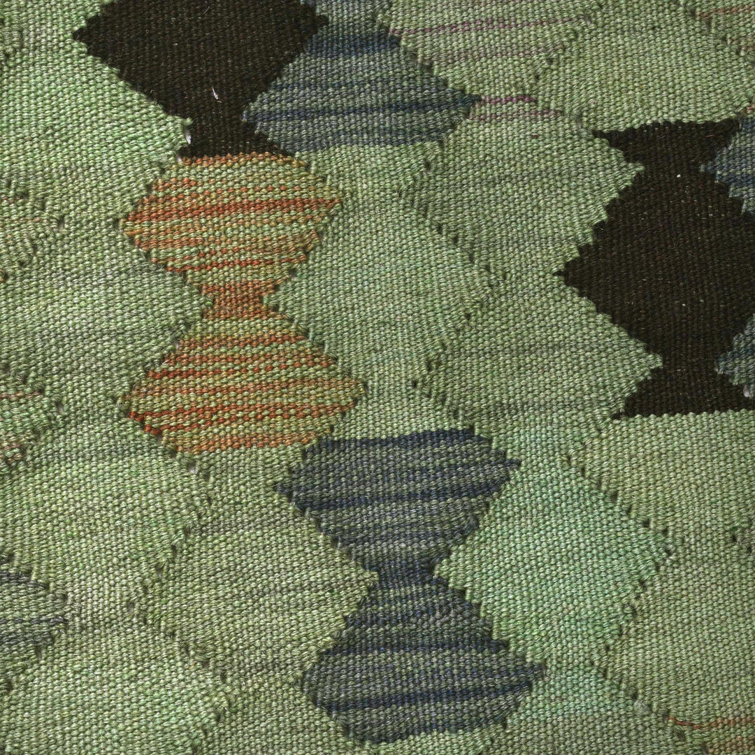 Green Color Overdyed Kelim 3' 4" x 4' 9" - No. AL43570