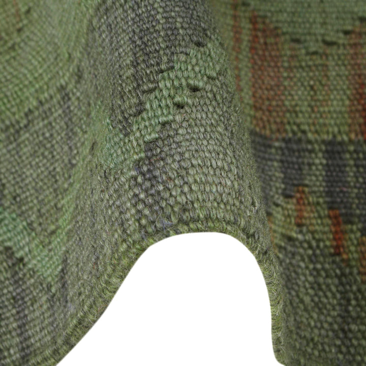 Green Color Overdyed Kelim 3' 4" x 4' 9" - No. AL43570