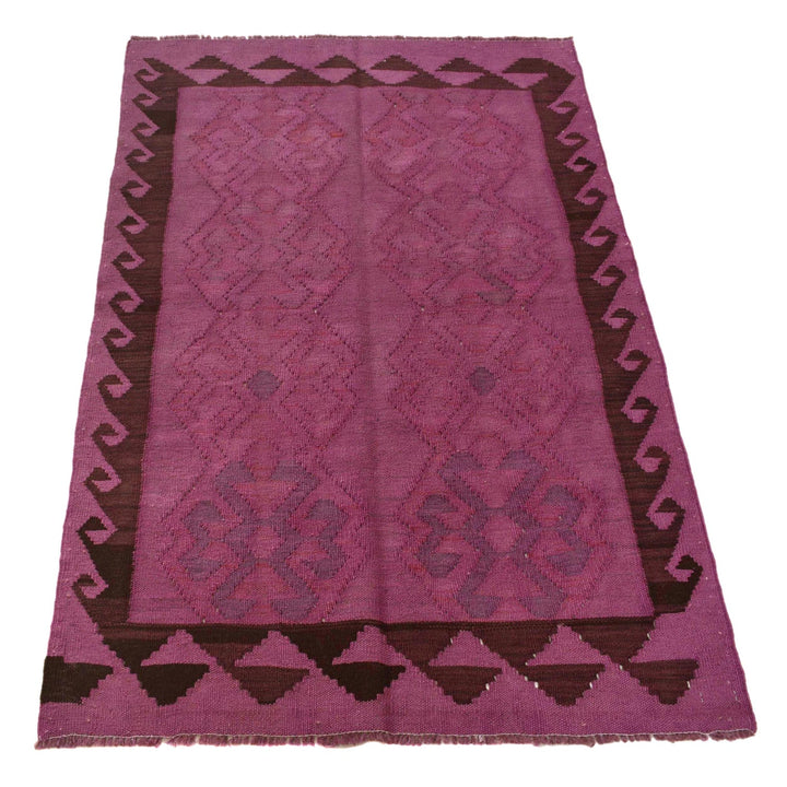 Purple Color Overdyed Kelim 3' 1" x 4' 6" - No. AL63313