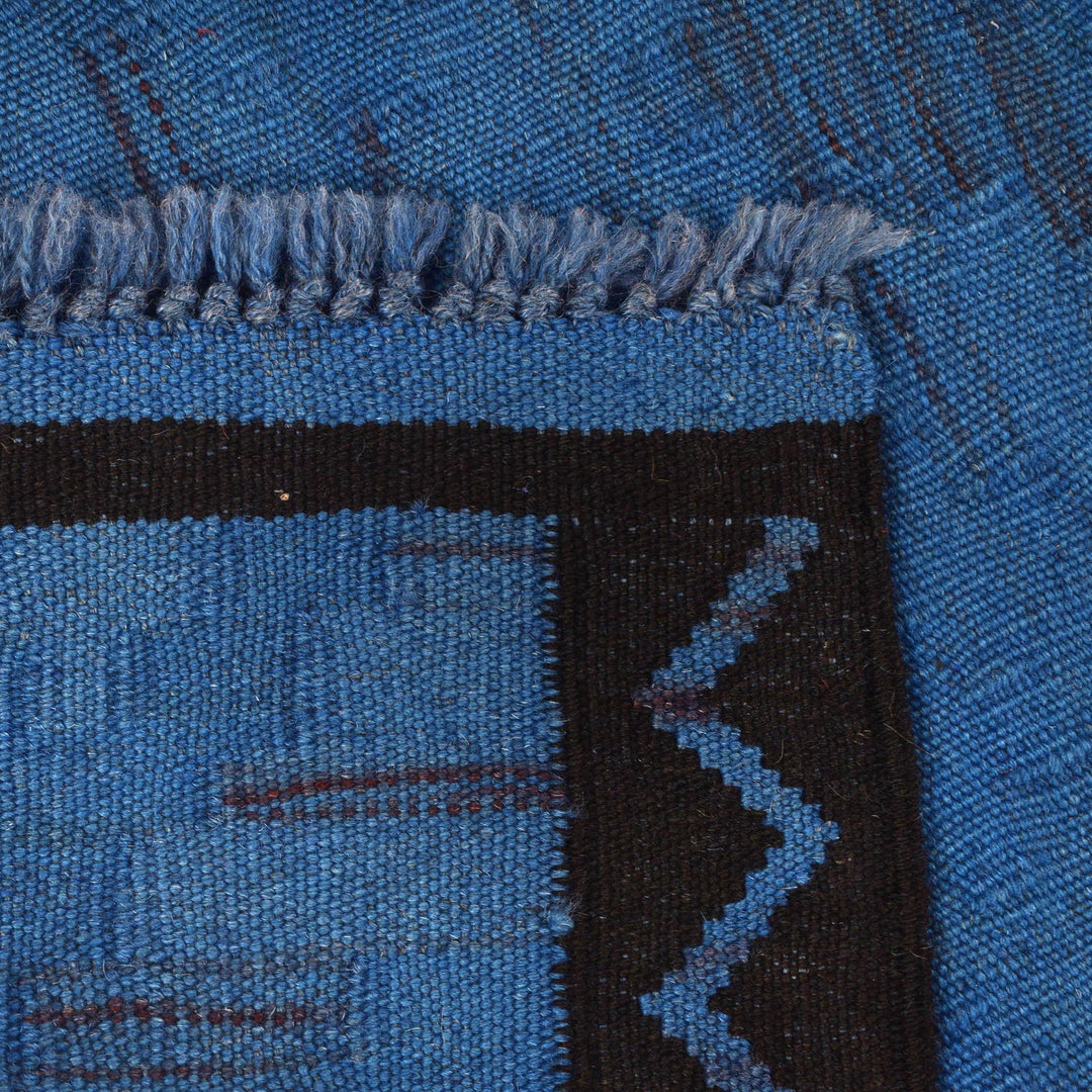 Blue Color Overdyed Kelim 3' 5" x 5' 0" - No. AL99736