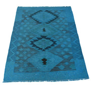 Hand Knotted Overdyed Kilim 3' 4" x 4' 6" - No. AL15359