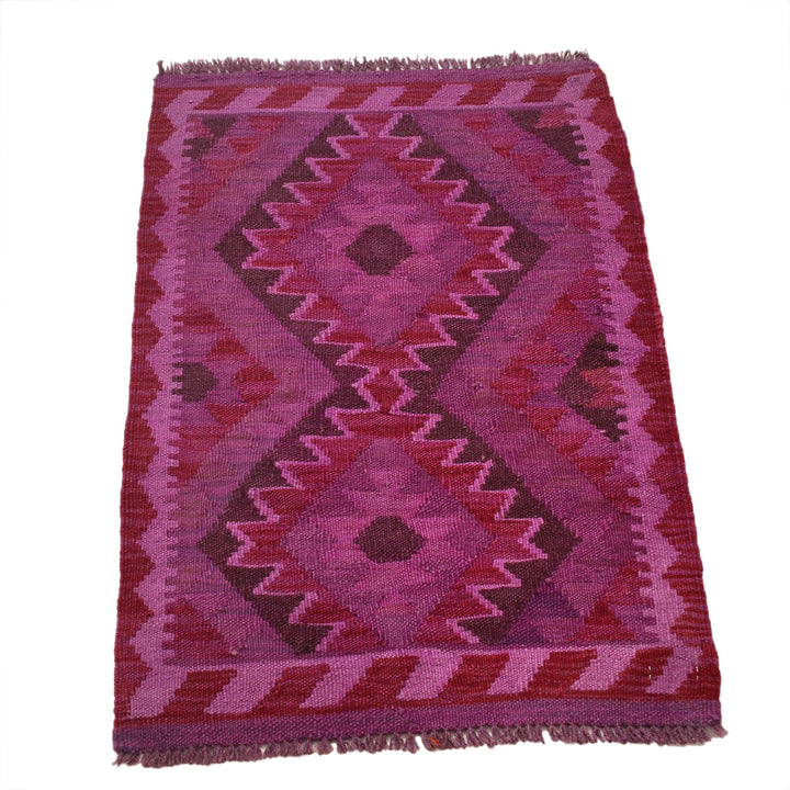 Purple Color Overdyed Kelim 1' 10" x 2' 9" - No. AL34324