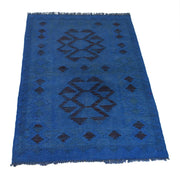 Blue Color Overdyed Kelim 2' 7" x 3' 9" - No. AL31069