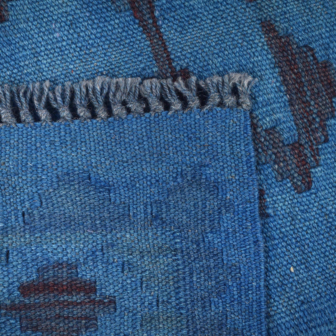 Blue Color Overdyed Kelim 2' 7" x 3' 9" - No. AL31069
