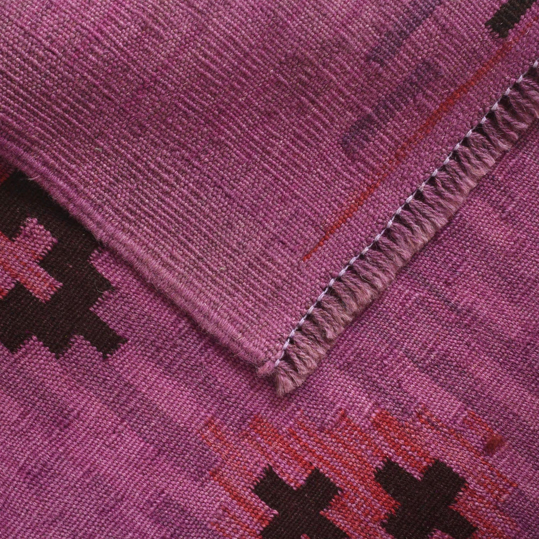 Purple Color Overdyed Kelim 2' 8" x 4' 2" - No. AL38747