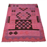 Handmade Overdyed Kilim 2' 8" x 3' 11" - No. AL46949