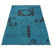 Blue Color Overdyed Kelim 3' 8" x 5' 7" - No. AL55458
