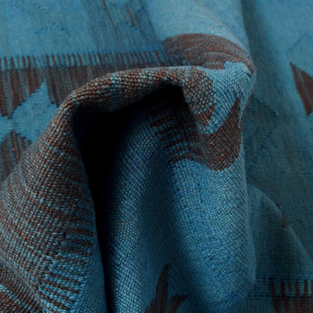 Blue Color Overdyed Kelim 3' 8" x 5' 7" - No. AL55458