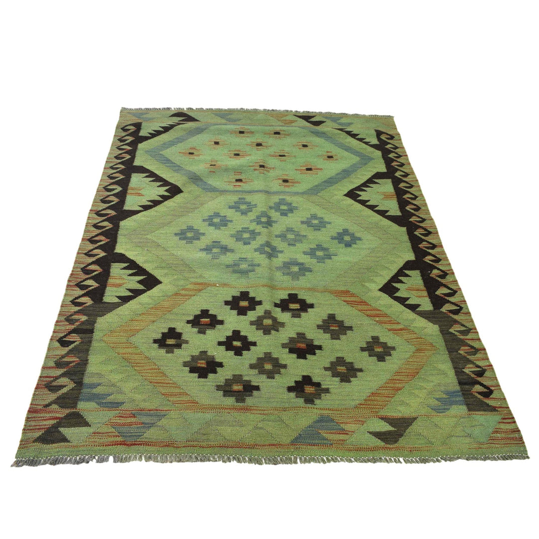 Handmade Overdyed Kilim 4' 1" x 5' 11" - No. AL27580