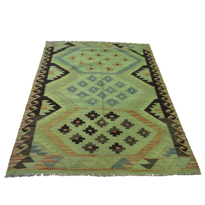 Handmade Overdyed Kilim 4' 1" x 5' 11" - No. AL27580