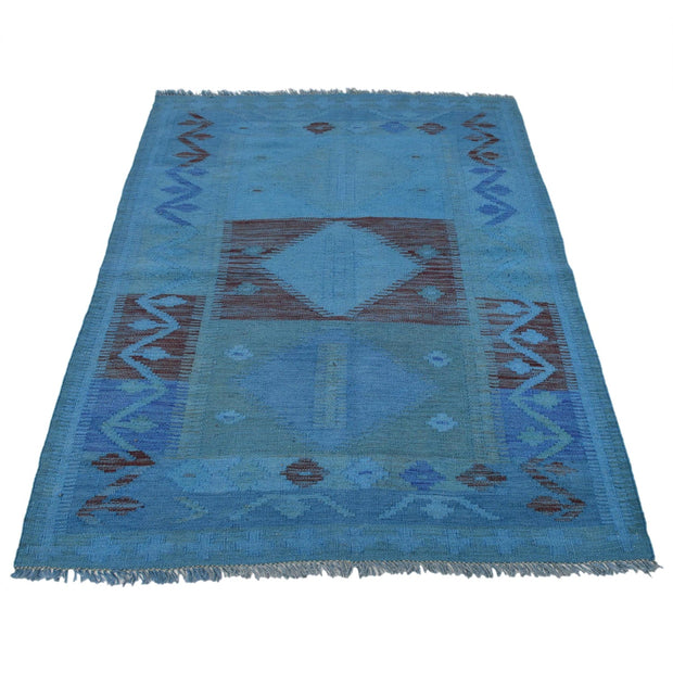 Hand Knotted Overdyed Kilim 3' 6" x 5' 2" - No. AL33510