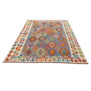 Hand Woven Wool Kelim 5' 9" x 7' 10" - No. AL27600