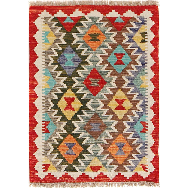 Handmade Afghan Vegetable Kilim 2' 0" x 2' 8" - No. AL15304