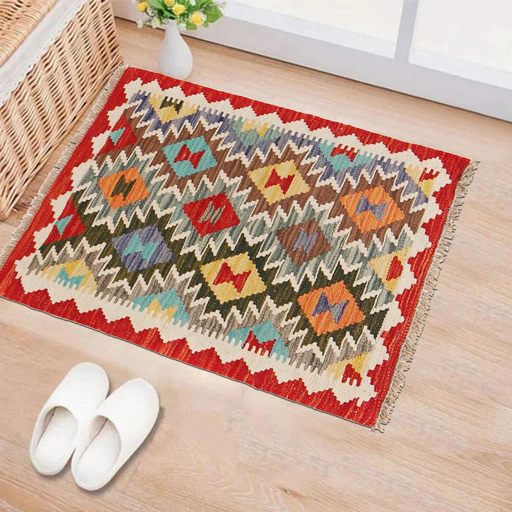 Handmade Afghan Vegetable Kilim 2' 0" x 2' 8" - No. AL15304