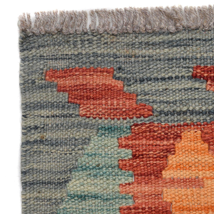 Handmade Turkish Design Wool Kilim Runner 2' 7" x 9' 7" - No. AL60866