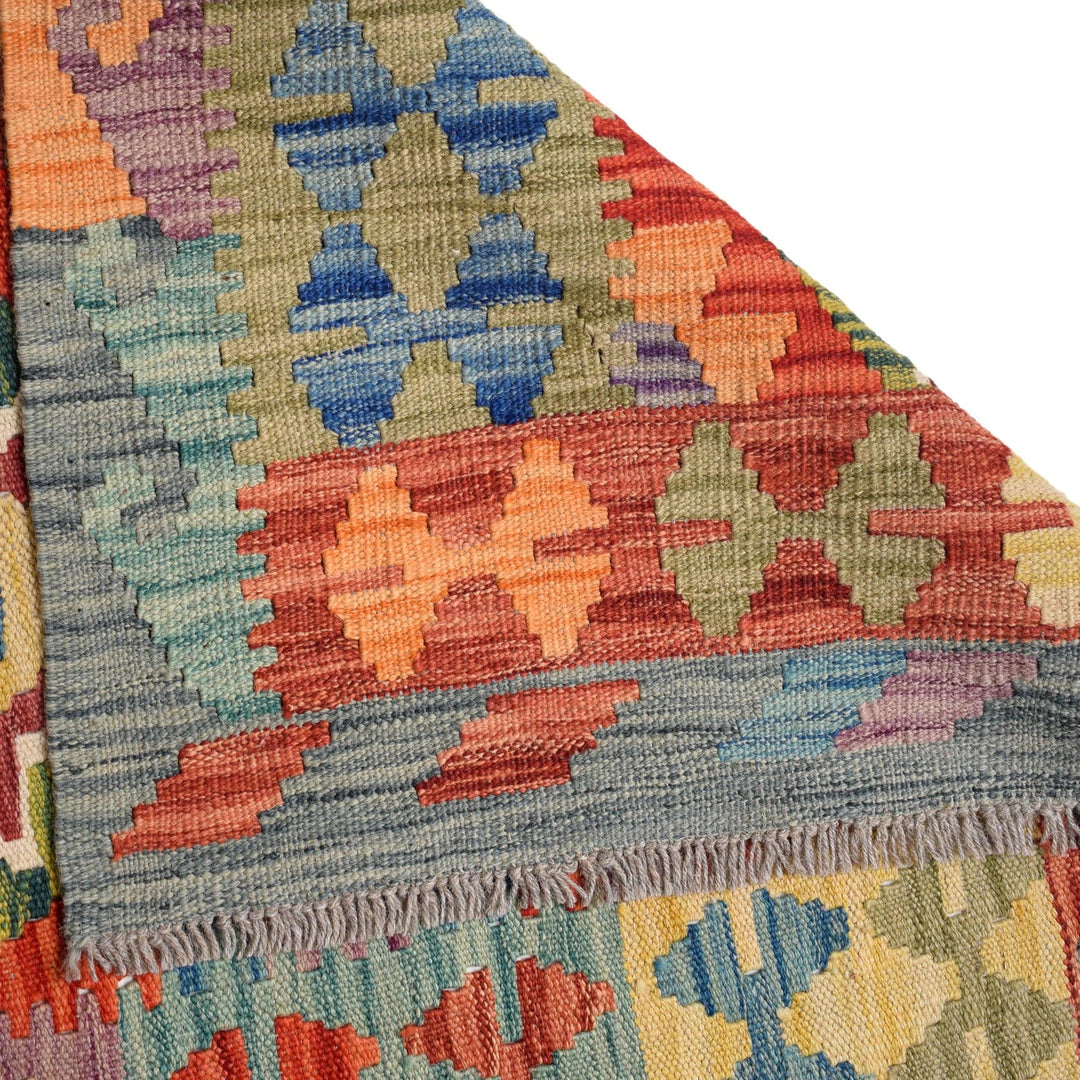 Handmade Turkish Design Wool Kilim Runner 2' 7" x 9' 7" - No. AL60866