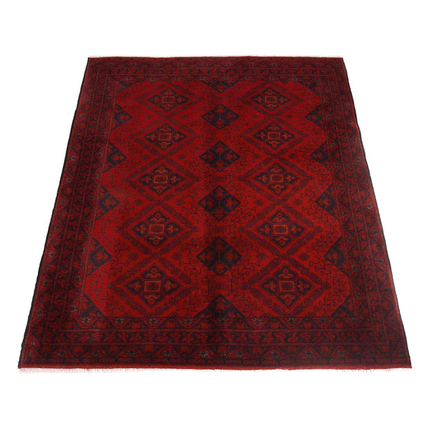Red Color Afghan Area Rug 4' 10" x 6' 5" - No. AL75912