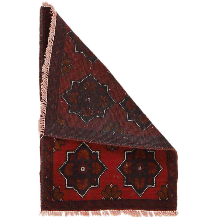 Red Afghan Oriental Rug 1' 5" x 2' 0" Hand-Knotted | No. AL44163