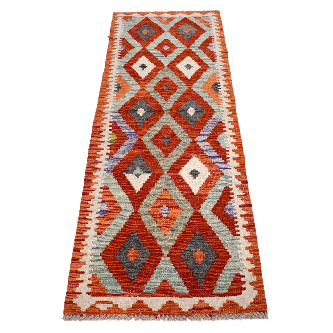 Hand Woven Wool Kelim Runner 2' 1" x 6' 3" - No. AL70660