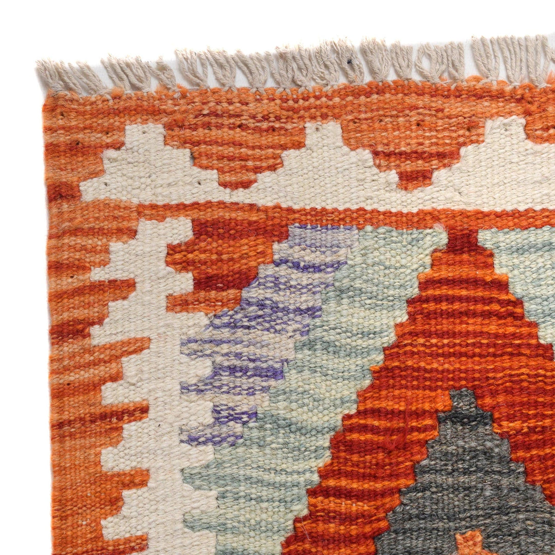 Hand Woven Wool Kelim Runner 2' 1" x 6' 3" - No. AL70660