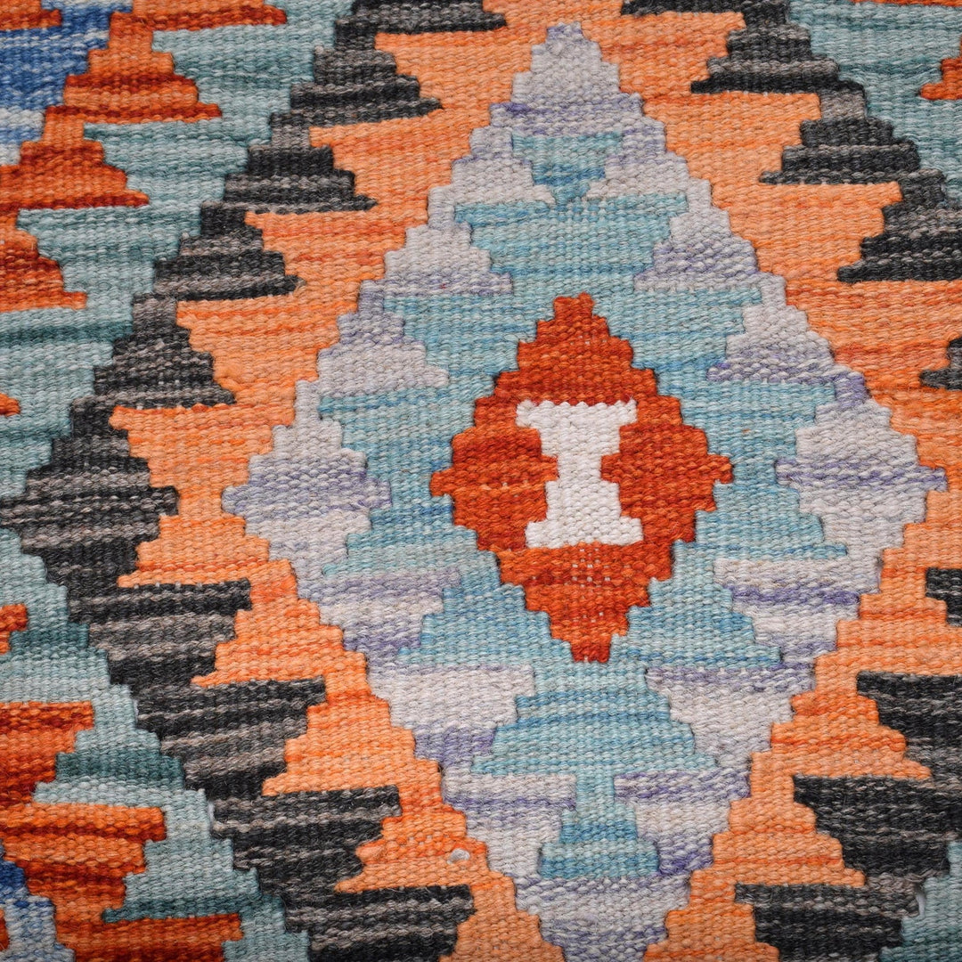 Hand Woven Wool Kelim Runner 2' 7" x 7' 1" - No. AL69702